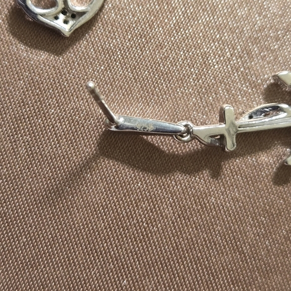 Sterling Silver Blue Diamond Anchor Drop Earrings - Picture 6 of 10